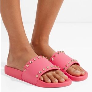 NEW Valentino Rockstud PVC Slide Sandal Size 38